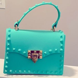Turquoise Mini Studded Bag w/crossbody attachment